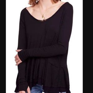 Free People "Tangerine" Long Sleeve Ruffled Top-xs